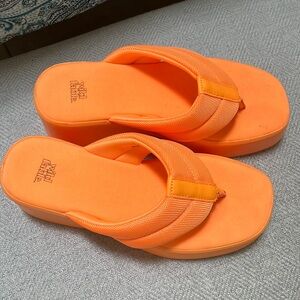 Orange platform shoes